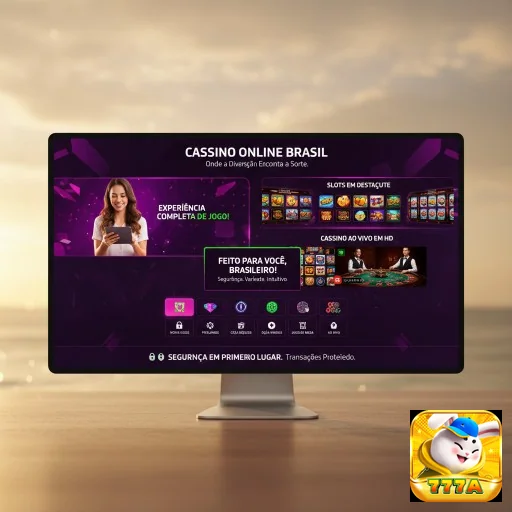 Ilustração de Experimente jogos online da 777a com segurança e diversão